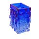 Josef schott for smalandshyttan blue patterned glass vase