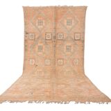 Large Vintage Moroccan Rug 188 x 387 cm - Peach Berber Rug - Handmade Rug