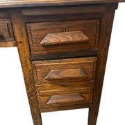 Bureau vintage XL profond en bois massif