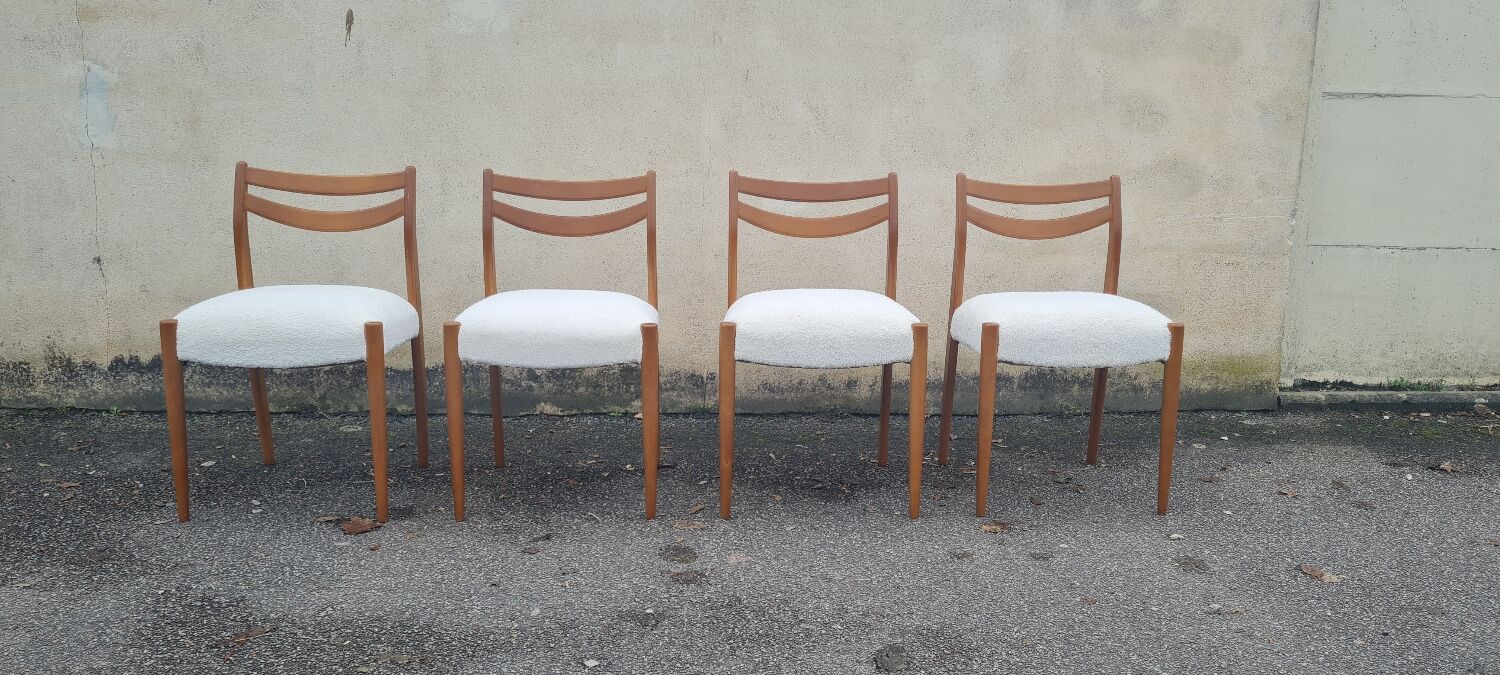Set of 4 Scandinavian teak chairs