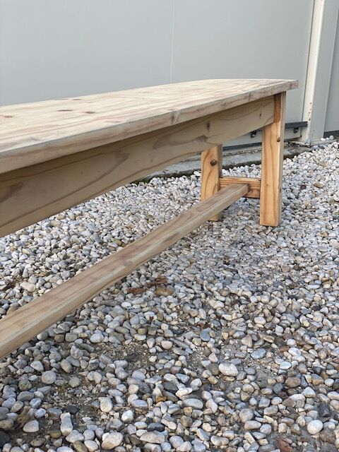 Sanded wood farm bench