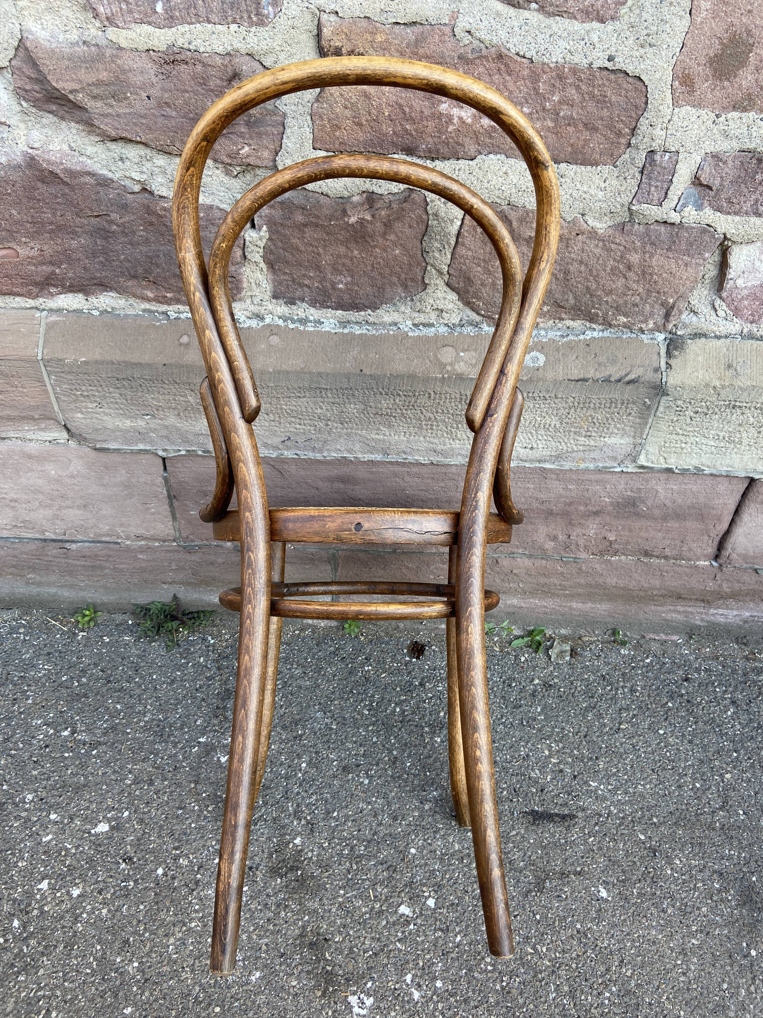 6 chairs bistro curved vintage wood