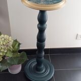 Vintage blue and gold pedestal table
