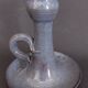 Vintage hand-held candle holder, ceramic, glazed terracotta, Saint Rome de Tarn X