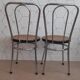 Pair of chrome and cane bistro chairs from the 70s.
