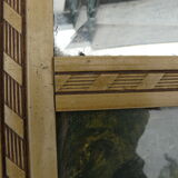 Beveled wall mirror with engravings 40s-50s