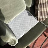 Green velvet sofa