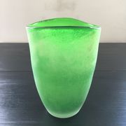 Green glass paste vase