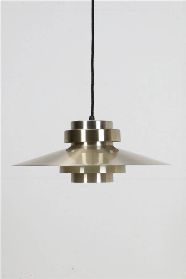 Mid-century pendant lamp in brass/gold finish / Danish modern design / Space Age / 1960s / 1970s