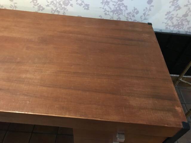 Pierre Paulin CM 223 desk, mahogany and chrome, Thonet edition, 1950