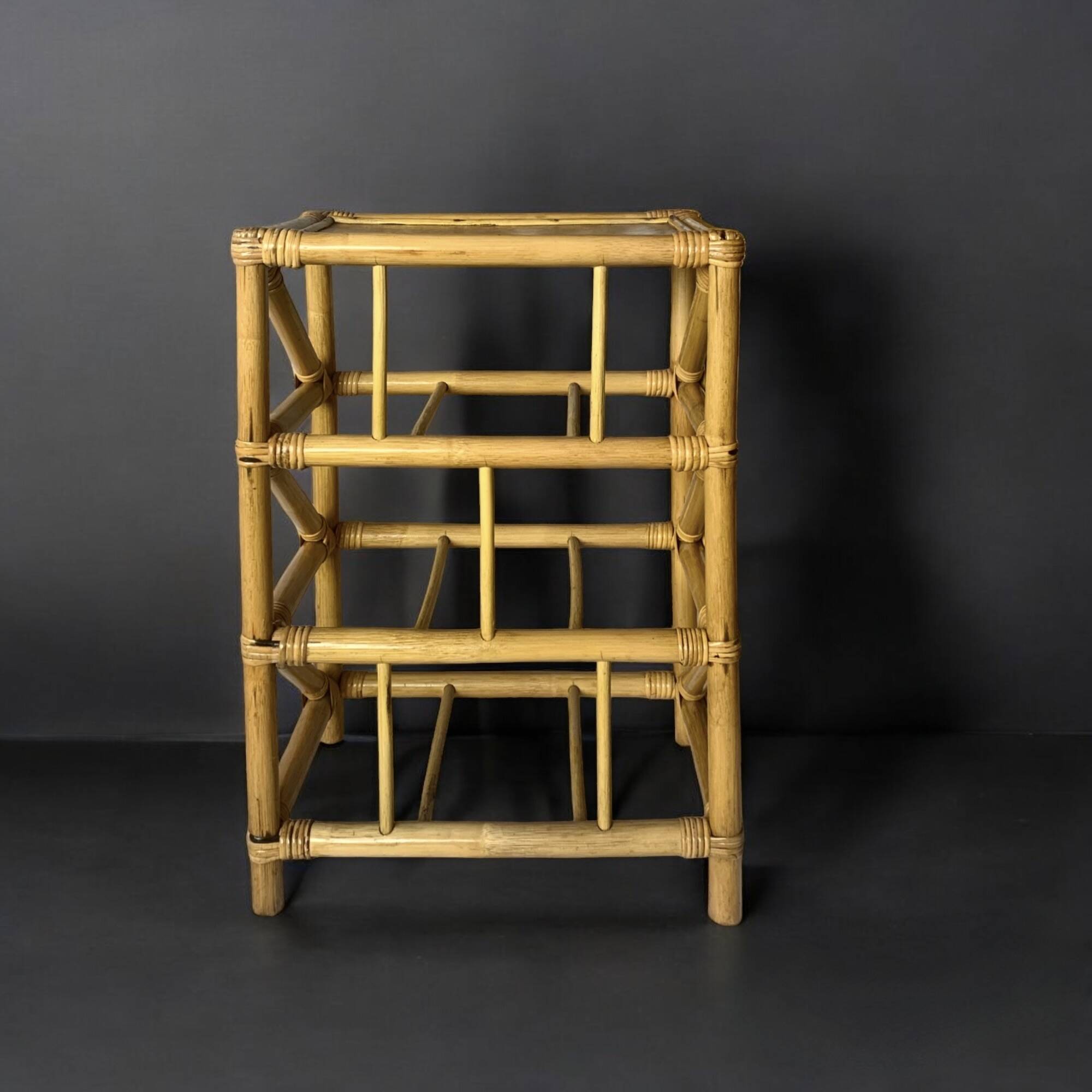 Vintage rattan and bamboo chest of drawers