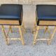 Pair of vintage bamboo stools from the 70s