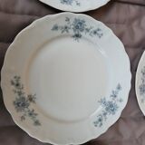 Set of 6 Bavarian porcelain flat plates Germany Winterling forget-me-not decor.