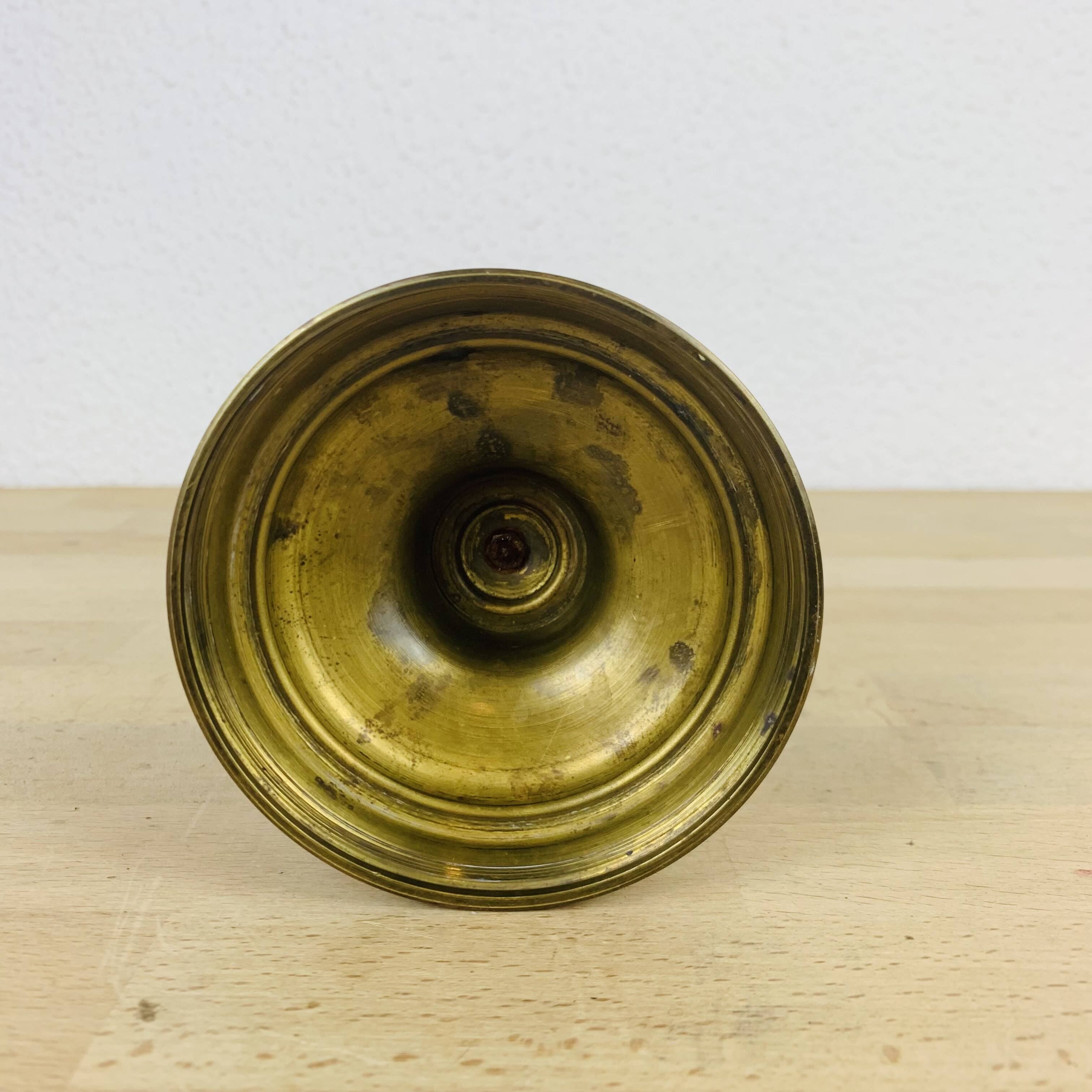 Vintage golden brass candle holder