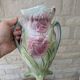 Art Nouveau barbotine vase Gerber Prestige Paris with floral decoration