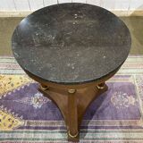 Empire-style side table from the 1950s in mahogany and black marble