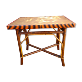 Table basse en rotin vintage