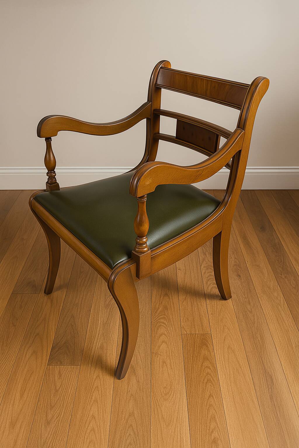 Fauteuil de bureau vintage en noyer – Style Restauration