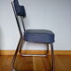 Bauhaus industrial style office chair shaped sled or sled in chrome tubular metal and skai