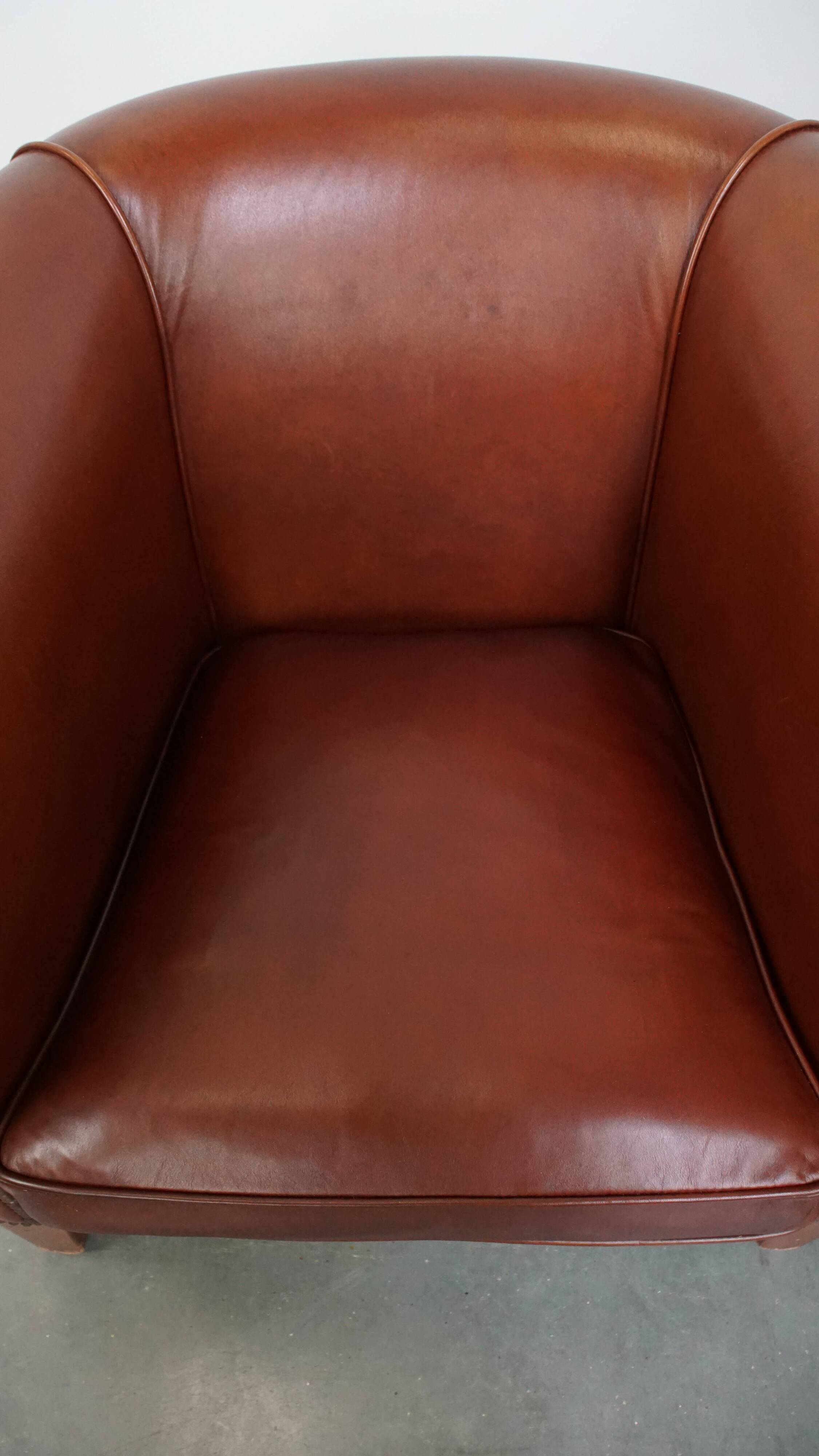 Set of 2 Club Chairs Made from Cowhide Leather