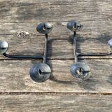 Brutalist cast iron candle holders.