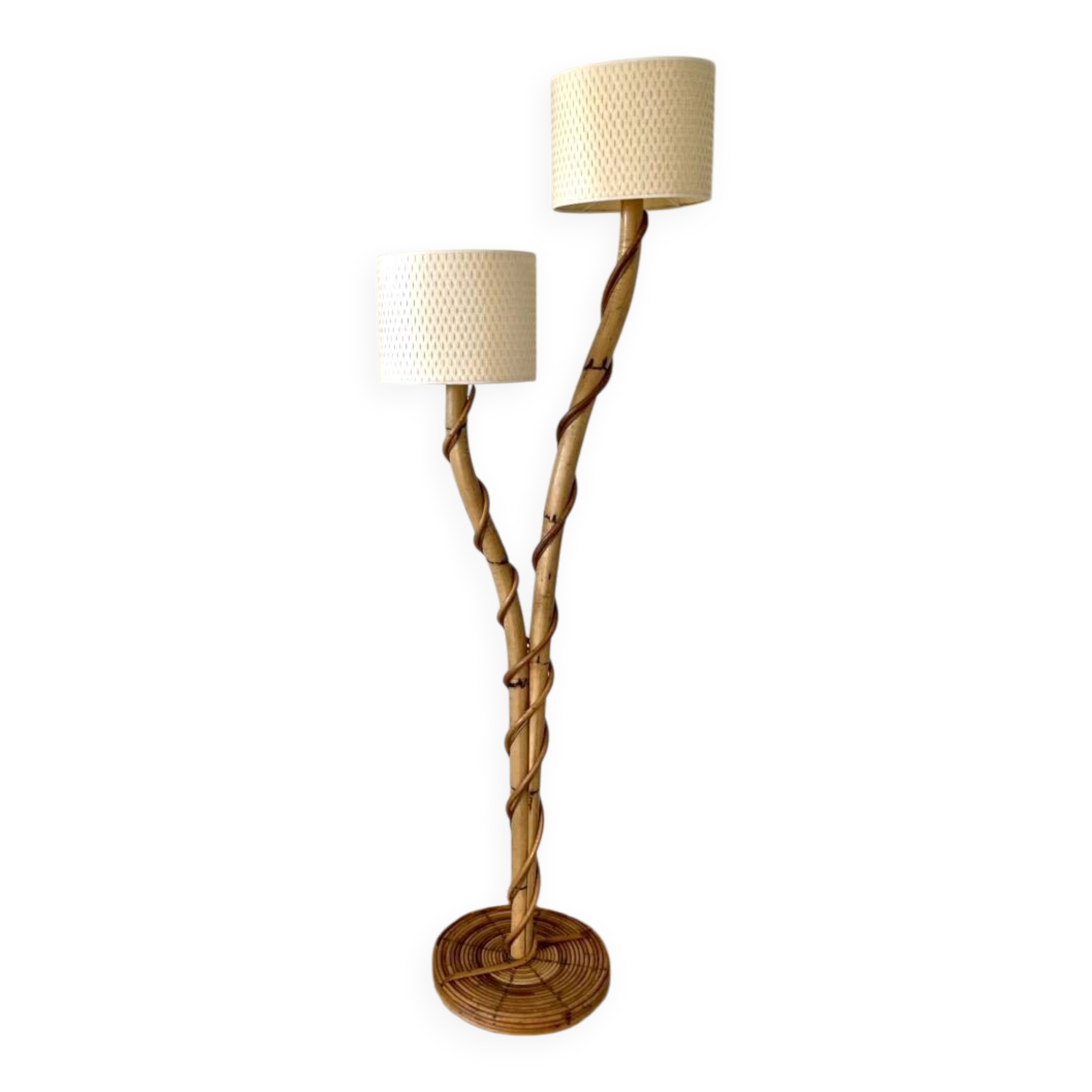 Rattan floor lamp
