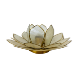 Candle holder flower lotus mother-of-pearl and brass