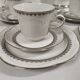 Coffee service for 6 people bavaria white and silver cup plate coffee maker milk pot sugar