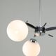 Chandelier en chrome et opaline de l'âge spatial, années 1970