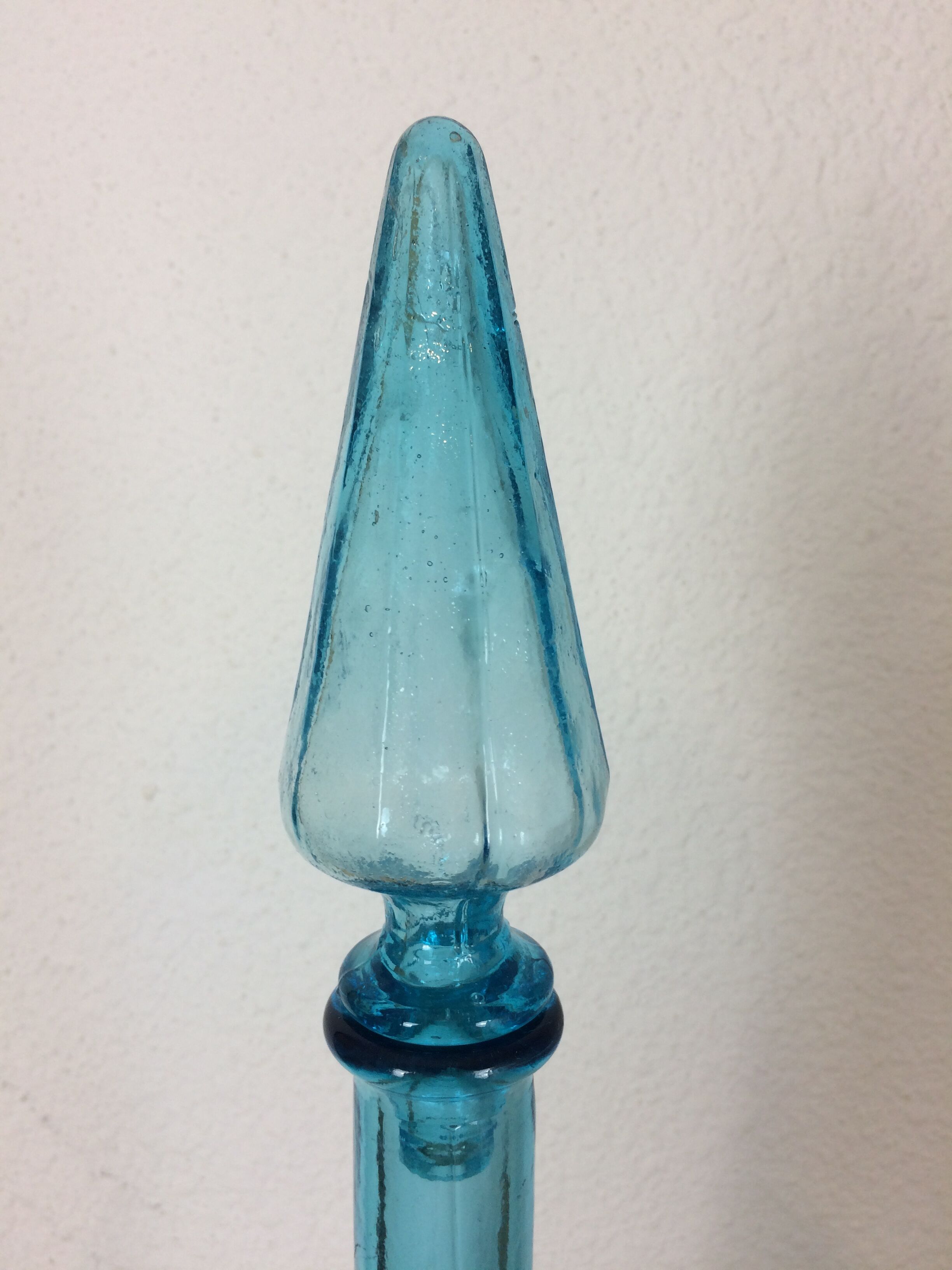 Carafe bouteille Empoli 68 cm italienne, verre bleu