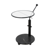 Verre italien &Marbre Pivotant Table Basse, années 1980