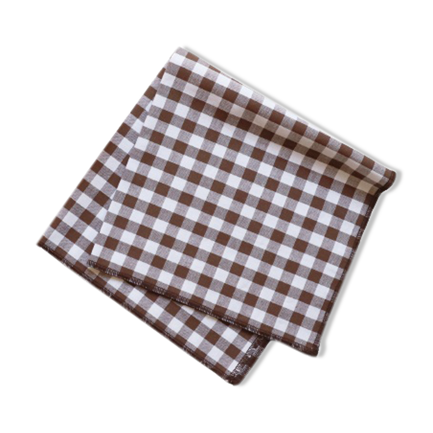 BHV serviette vichy marron