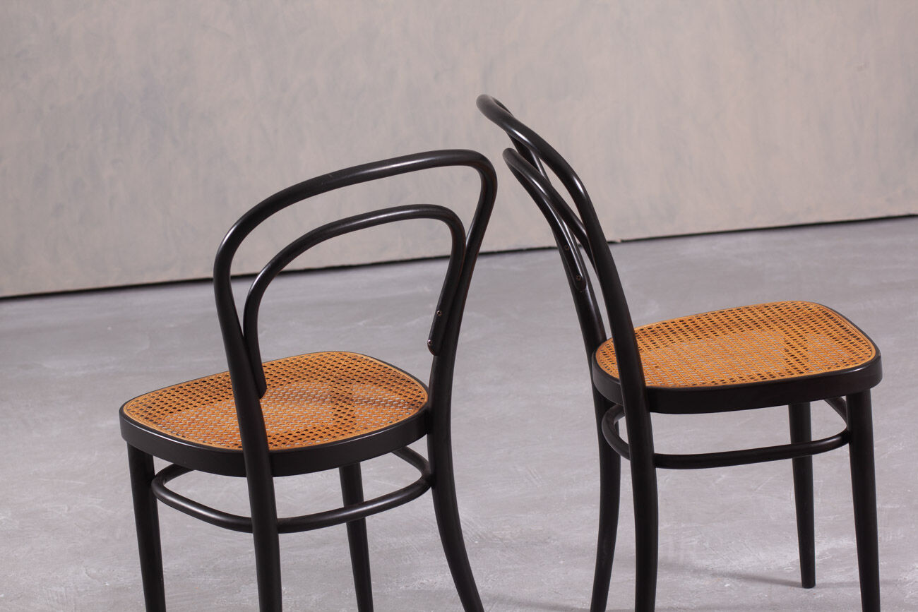 Vintage Thonet No. 214 chairs, Austria, 1970s set of 2