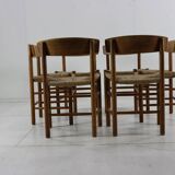 Ensemble de six chaises à repas en chêne par Borge Mogensen