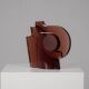Sculpture en verre géométrique abstraite, Pays-Bas, années 1980