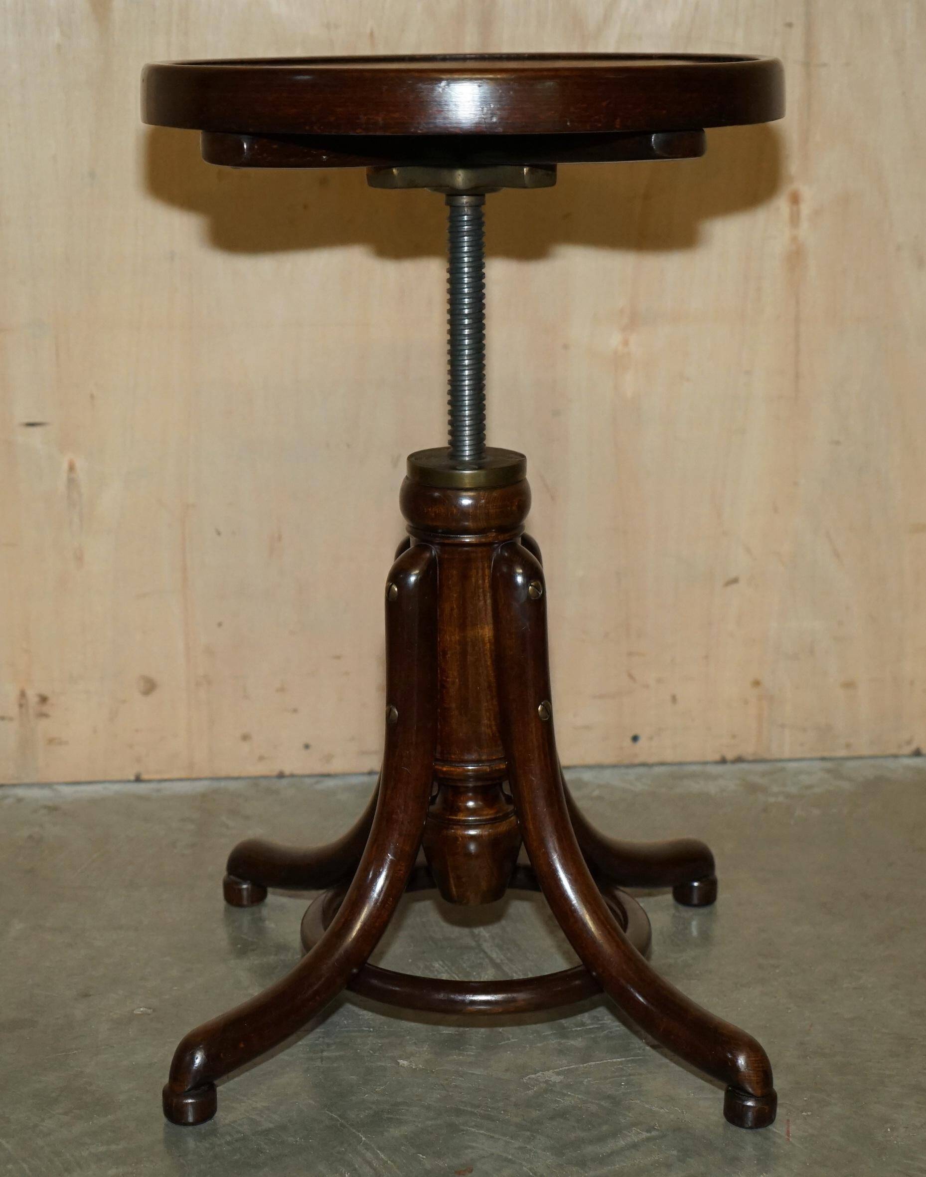 Victorian Thonet dressing table in bent wood with adjustable stool.