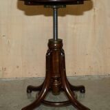 Victorian Thonet dressing table in bent wood with adjustable stool.