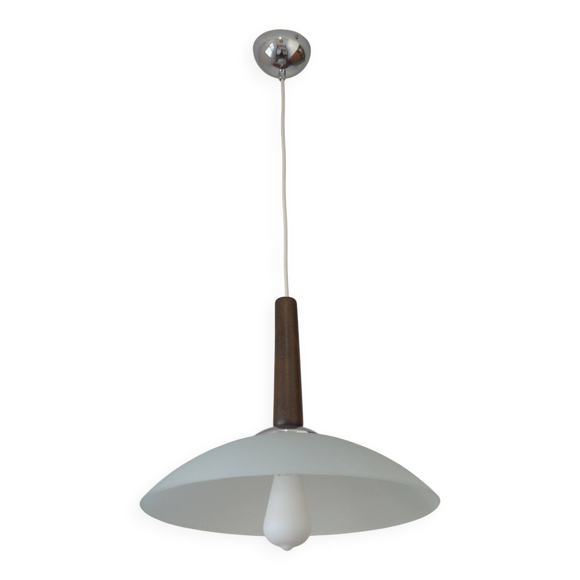 Hanging Lamp Mid-century modern Vintage Pendant Mint Green Glass Light 1970