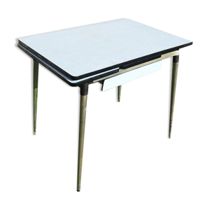 Ancienne table en formica bleu