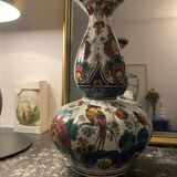 Delft bird gourd vase