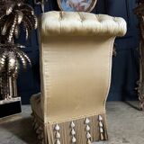 Napoleon III period armchair in yellow upholstered fabric - 19th century