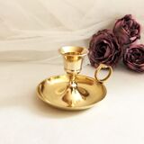 Gilded brass hand candle holder