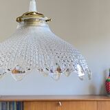 Suspension ancienne lustre abat jour en verre épais LAMP-7298