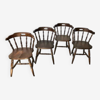 Set of 4 oak mountain chairs