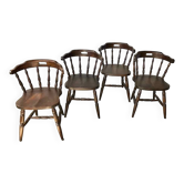 Set de 4 chaises montagnardes en chêne