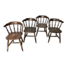 Set de 4 chaises montagnardes en chêne