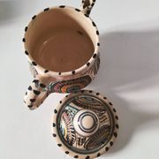 Service à thé marocain vintage, théière et 5 tasses et soucoupes