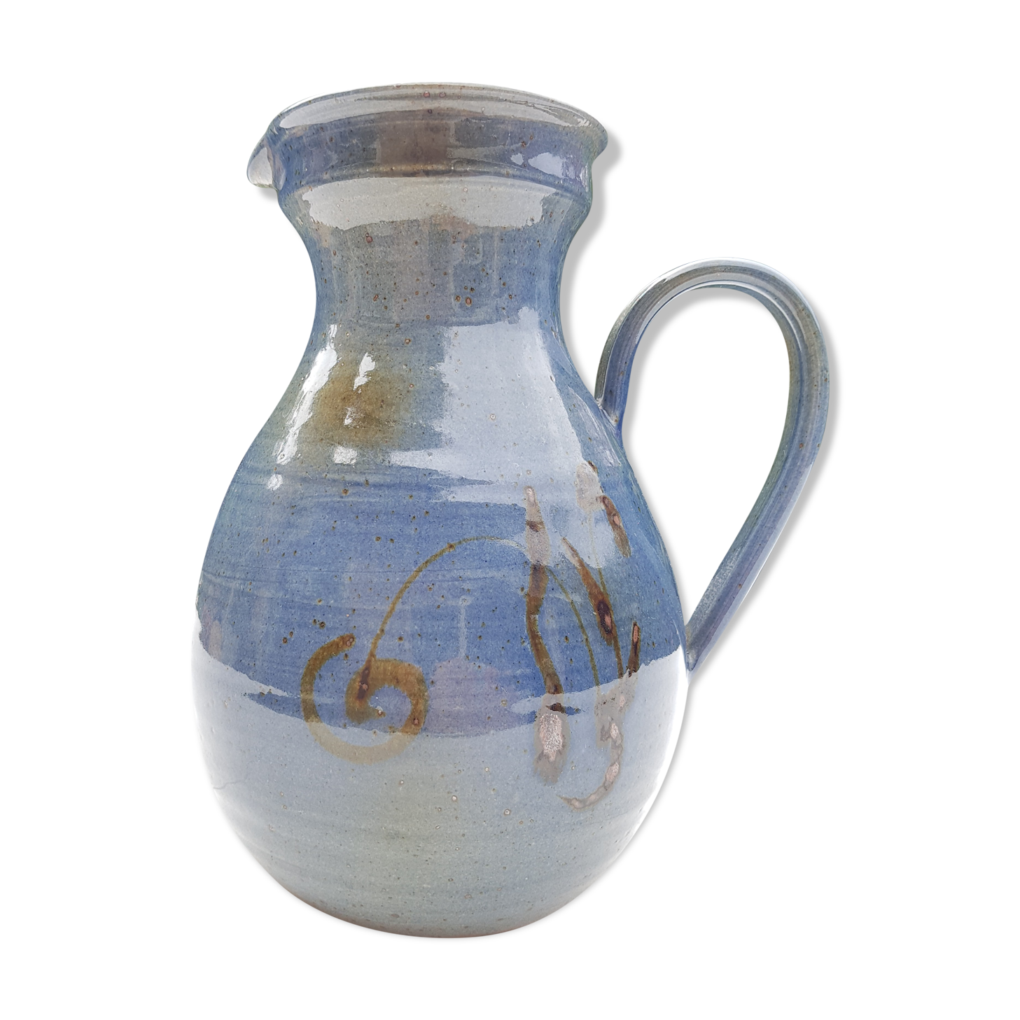 Enamel sandstone carafe signed 1980s