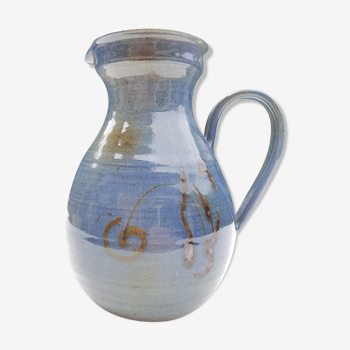 Enamel sandstone carafe signed 1980s