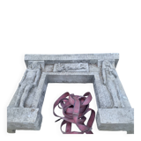 Monumental stone fireplace